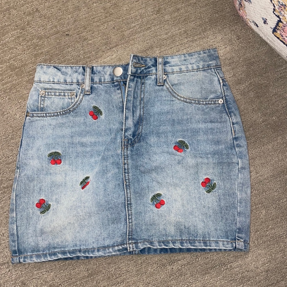 DENIM SKIRT CHERRIES S